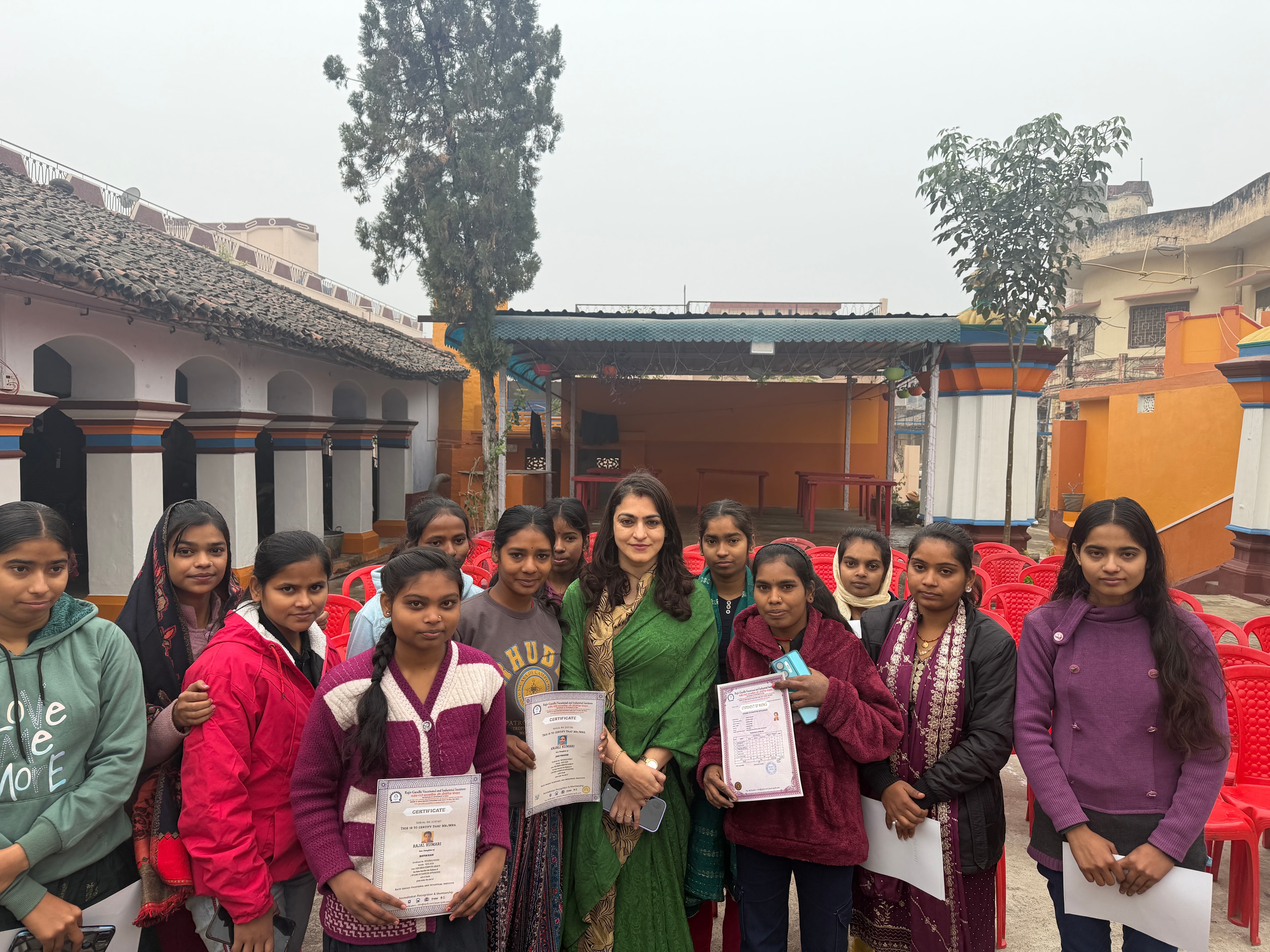 MaMri Foundation — girls receiving digital literacy certificates